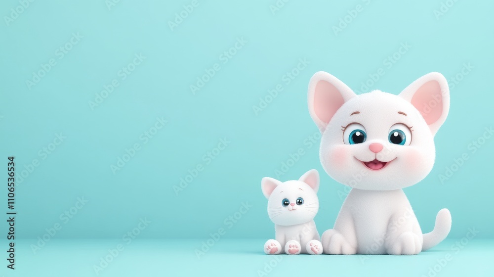 Cute Cartoon Pet Characters in Simple Vector Style with Colors Cute Cartoon Pet Characters in Simple Vector Style with Colors