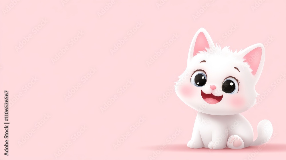 Adorable Single Cartoon Character Pet with Playful Expression Adorable Single Cartoon Character Pet with Playful Expression