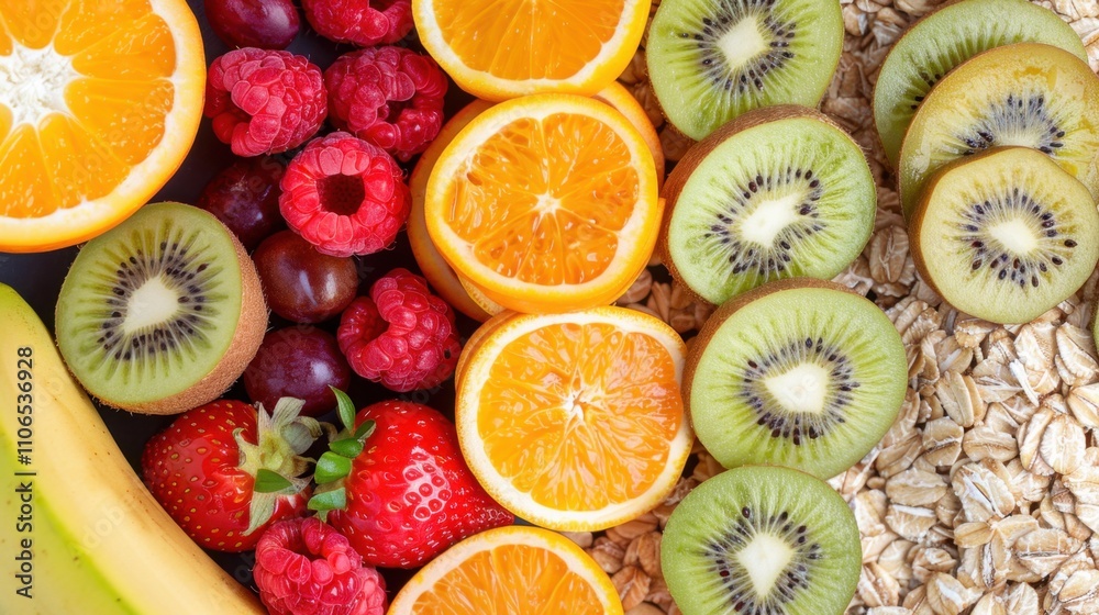 Healthy Breakfast Preparation: Preparing a balanced breakfast of oatmeal and fruits to provide essential vitamins and nutrients, ensuring a healthy and energized start to your day.
