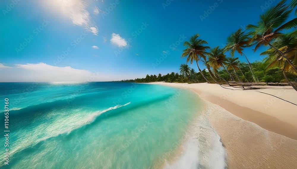 Fototapeta premium The beach invites exploration of its natural wonders. 