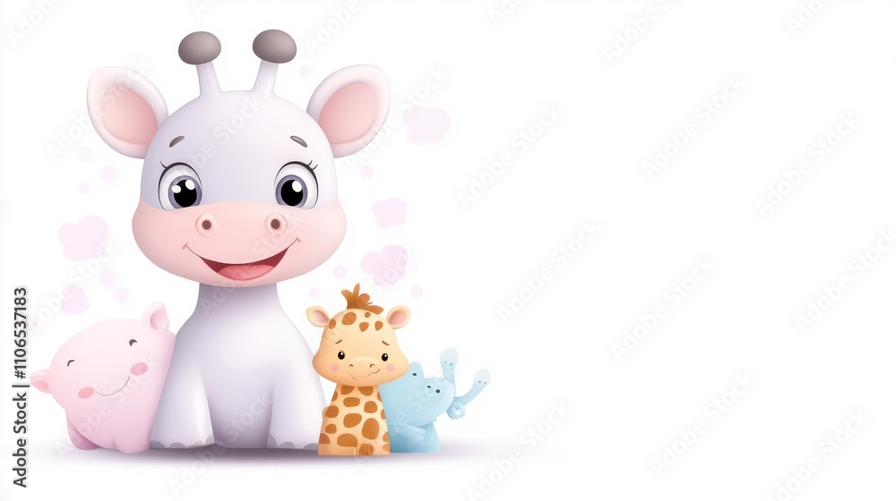 Obraz premium Cute Cartoon Characters of Wild Animals in Vector Style Illustration