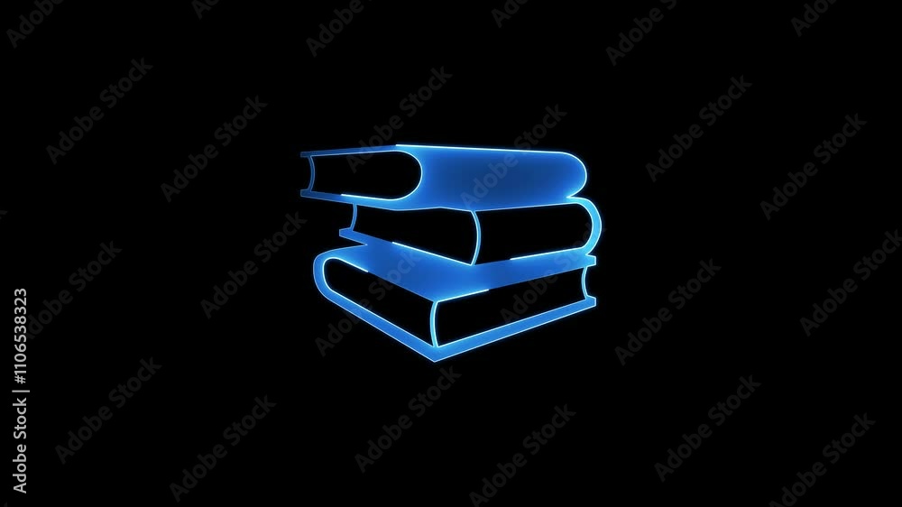 Beautiful Neon Cyan Line Holy Book Gesture Icon. Books icon neon. Neon sign of an open book animated on a black background. Beautiful Neon Cyan Line Holy Book Gesture Icon. Books icon neon. Neon sign of an open book animated on a black background.