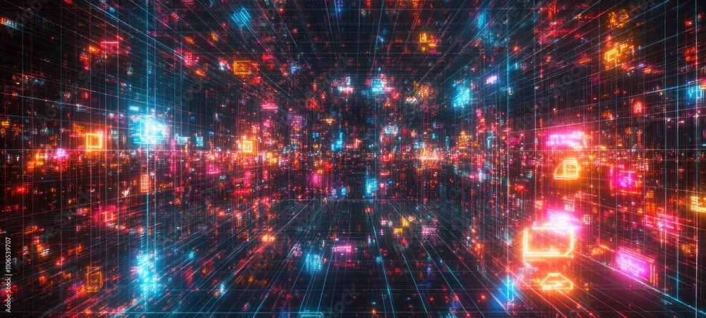 Digital Matrix: A Symphony of Data and Light Digital Matrix: A Symphony of Data and Light