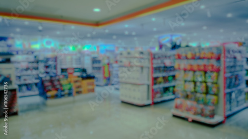 Defocused background of toy shop in mall.For christmas gifts.