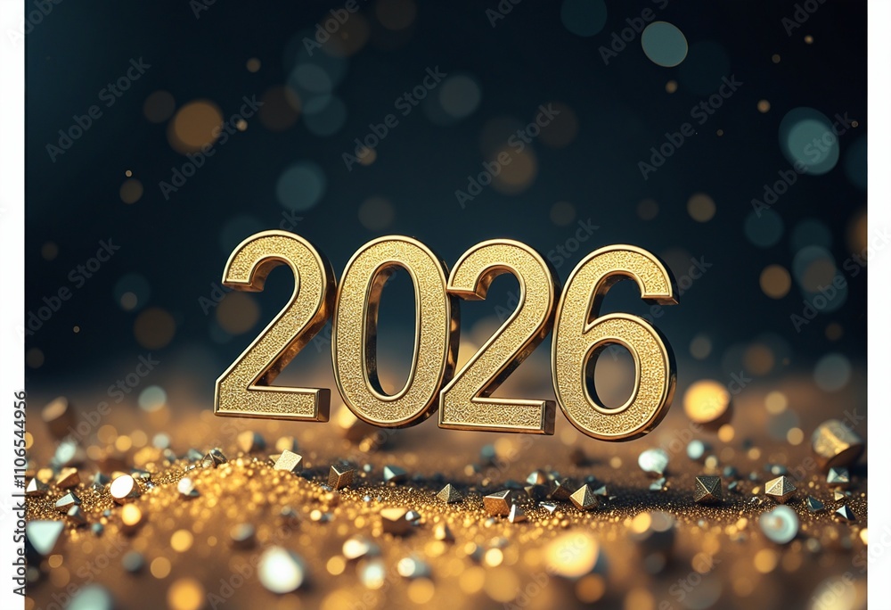 An artistic and detailed depiction of New Year 2026 An artistic and detailed depiction of New Year 2026
