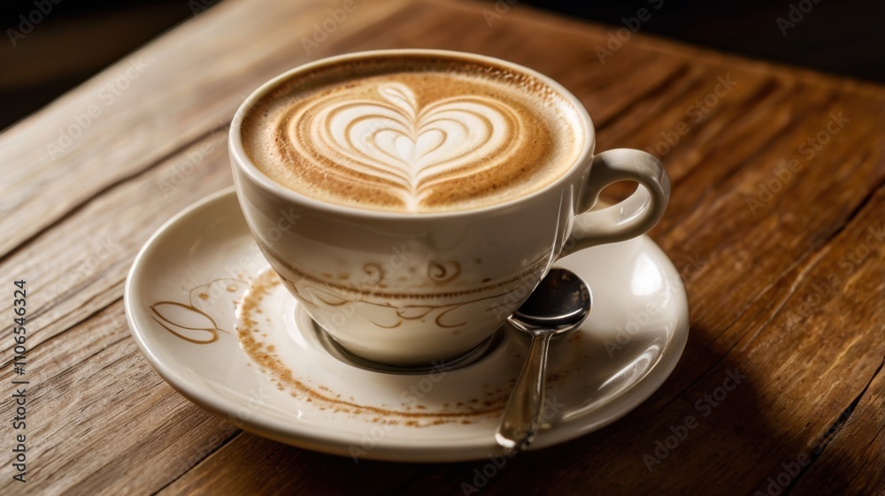 Fototapeta premium Latte Art Perfection: A Coffee Lover's Dream