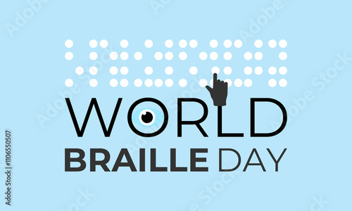 vector graphic of World Braille Day january 4th. Blind braille for reading a book. Banner poster, flyer and background design template. Vector illustration. Eps 10.