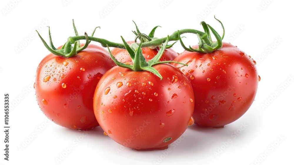 Fresh organic tomatoes isolated on clear background Fresh organic tomatoes isolated on clear background