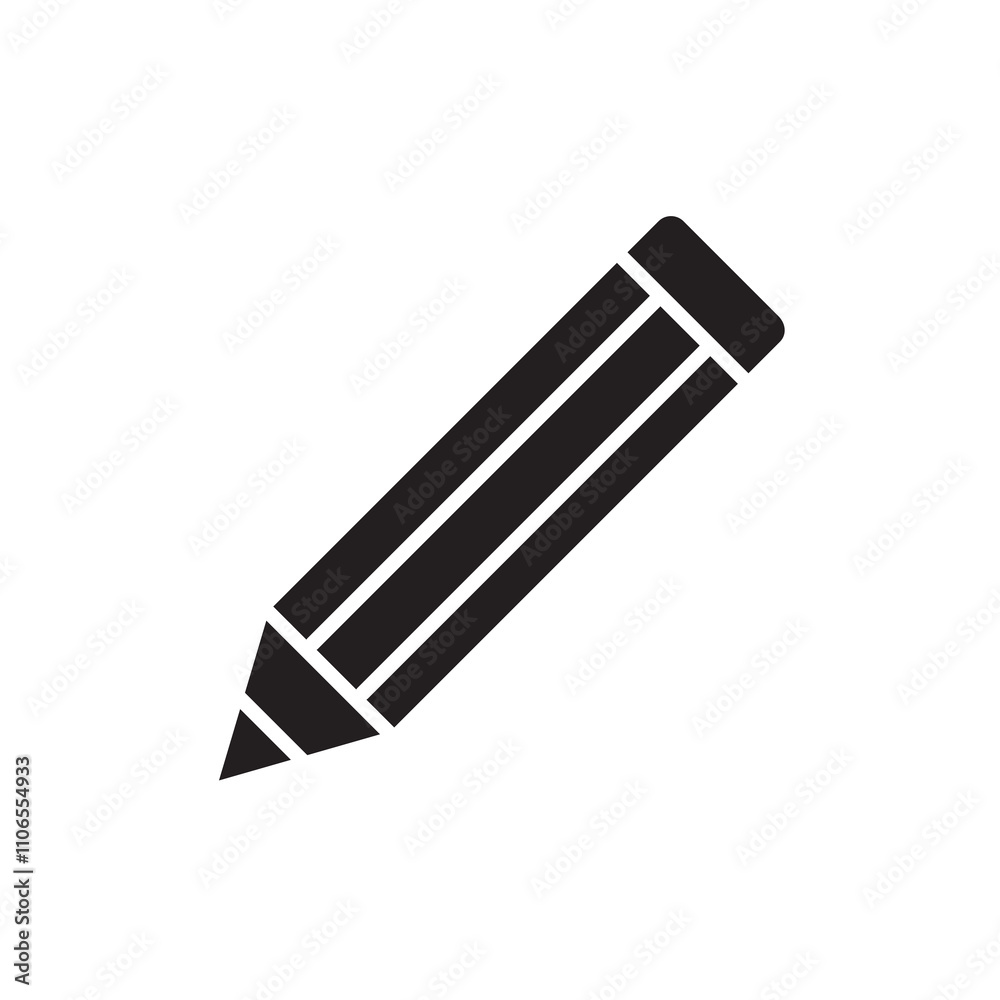 Pencil flat icon.vector flat black simple trendy style illustration for web and app..eps Pencil flat icon.vector flat black simple trendy style illustration for web and app..eps