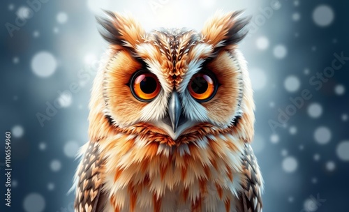 owl christmas Watercolor christmas owl -transparent background  animal, decoration, season, bird photo