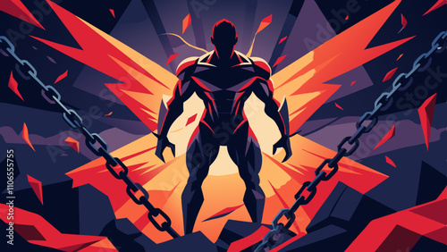 Abstract Freedom Illustration with Chains