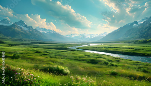 Meadow Landscape Background photo