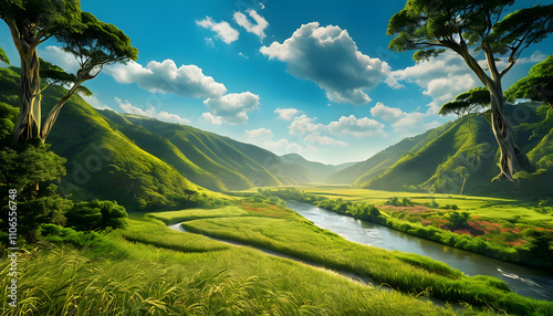 Natural Landscape Landscape Background photo