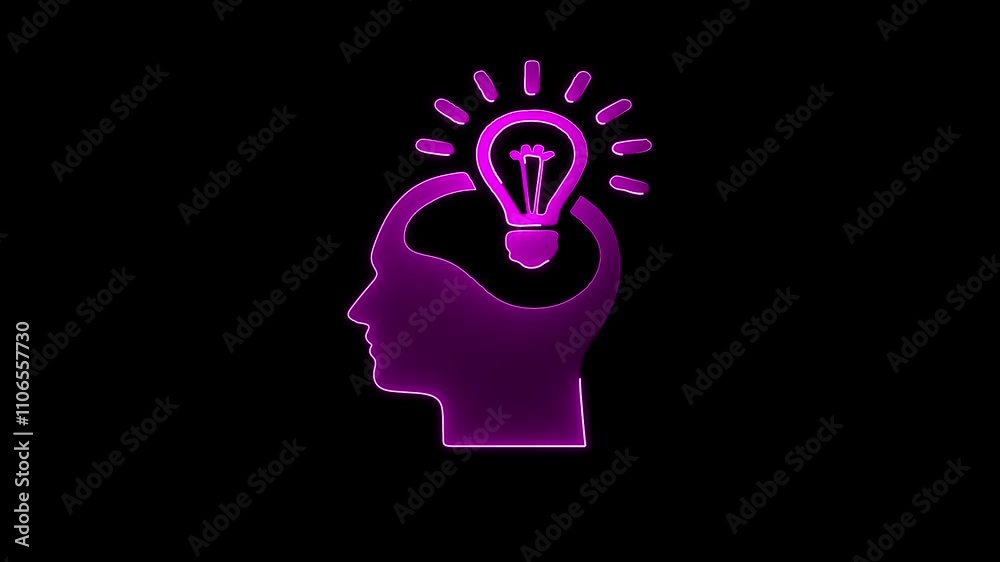 head with brain, The human brain combined with an electric light bulb. head with brain, The human brain combined with an electric light bulb.