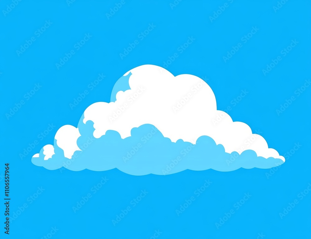 Simple Minimalist Cloud Illustration Against Blue Background Simple Minimalist Cloud Illustration Against Blue Background
