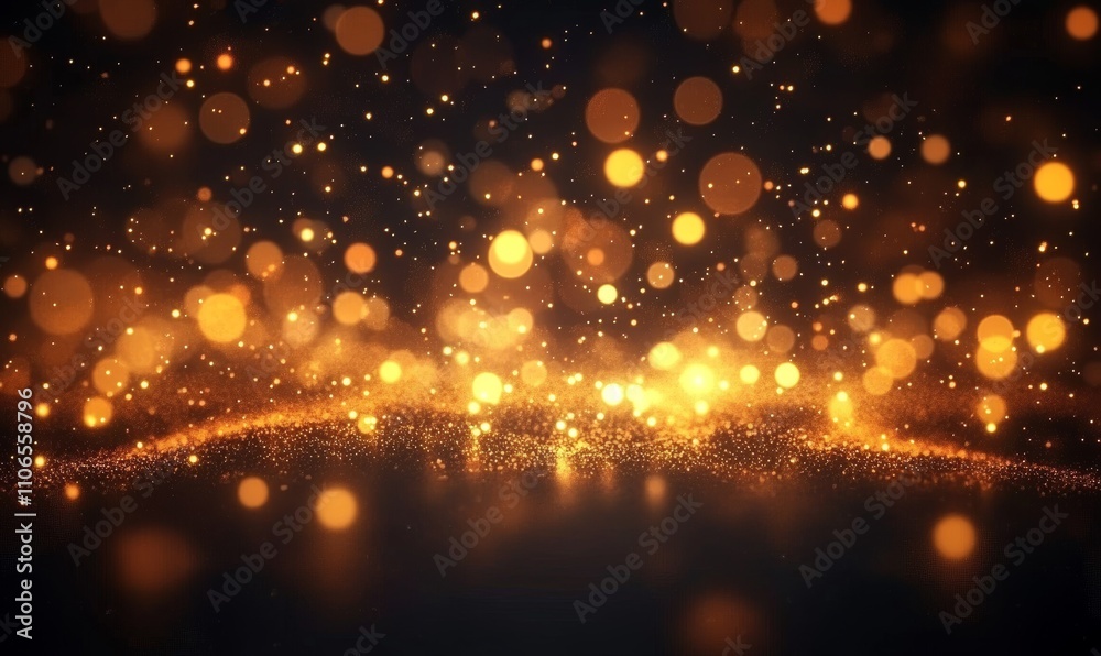 Glowing Bokeh Lights Background with Orange Yellow Sparkles for Festive Celebration Party Glowing Bokeh Lights Background with Orange Yellow Sparkles for Festive Celebration Party