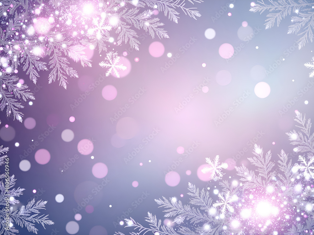 Magical winter wonderland with snowflakes and soft bokeh lights background, digital art of abstract concept. Magical winter wonderland with snowflakes and soft bokeh lights background, digital art of abstract concept.