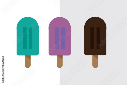 three ice creams with different flavors