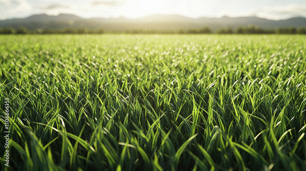 Ai-generated vibrant green grass field nature landscape outdoor serenity wide-angle view tranquility concept Ai-generated vibrant green grass field nature landscape outdoor serenity wide-angle view tranquility concept