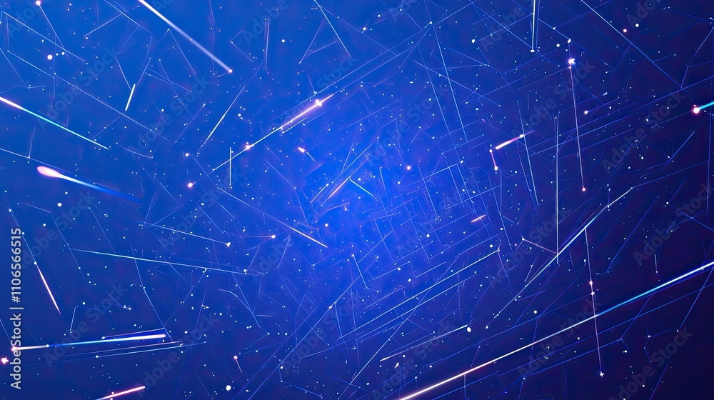 Obraz premium Abstract Blue Network Lines and Glowing Points