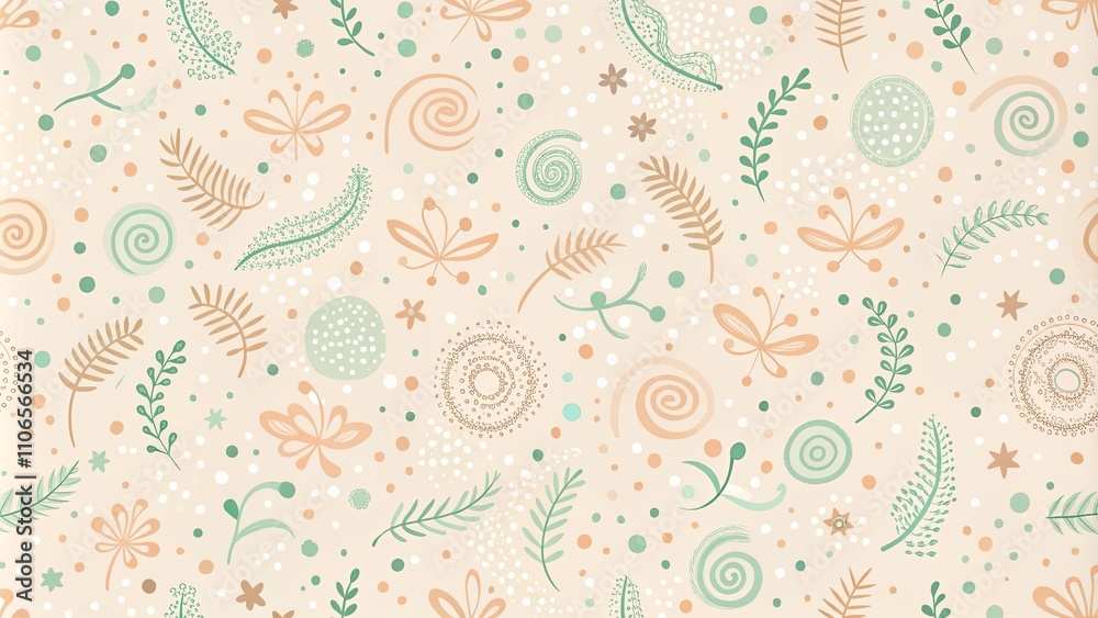 Fototapeta premium Elegant Pastel Floral and Botanical Seamless Pattern Design