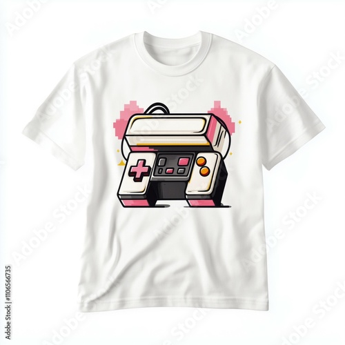 Retro Game Controller T-Shirt Design photo