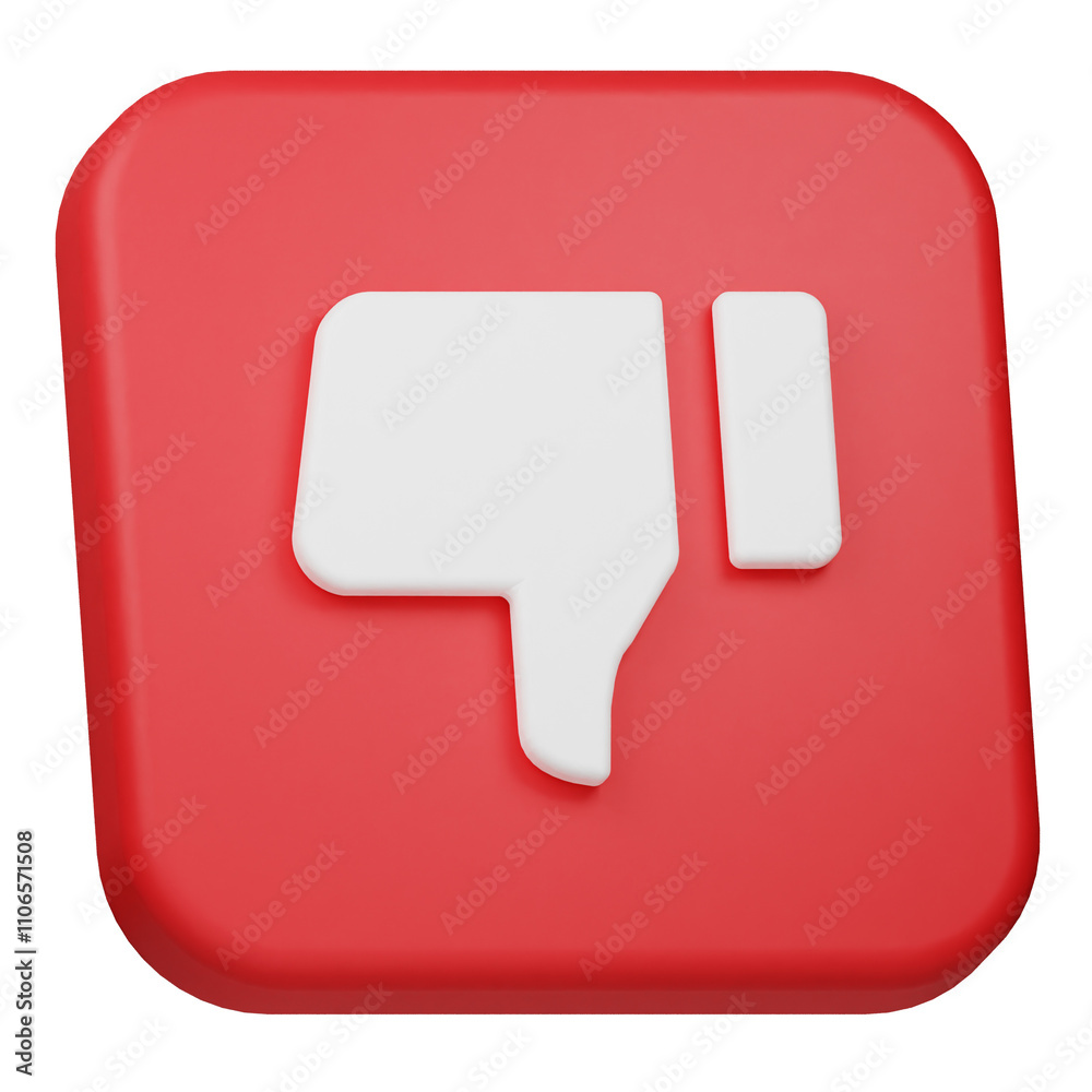 dislike 3d icon isolated on the white background dislike 3d icon isolated on the white background