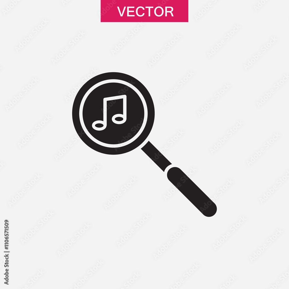 Music Search vector icon, simple flat black trendy style illustration for web and app.eps Music Search vector icon, simple flat black trendy style illustration for web and app.eps