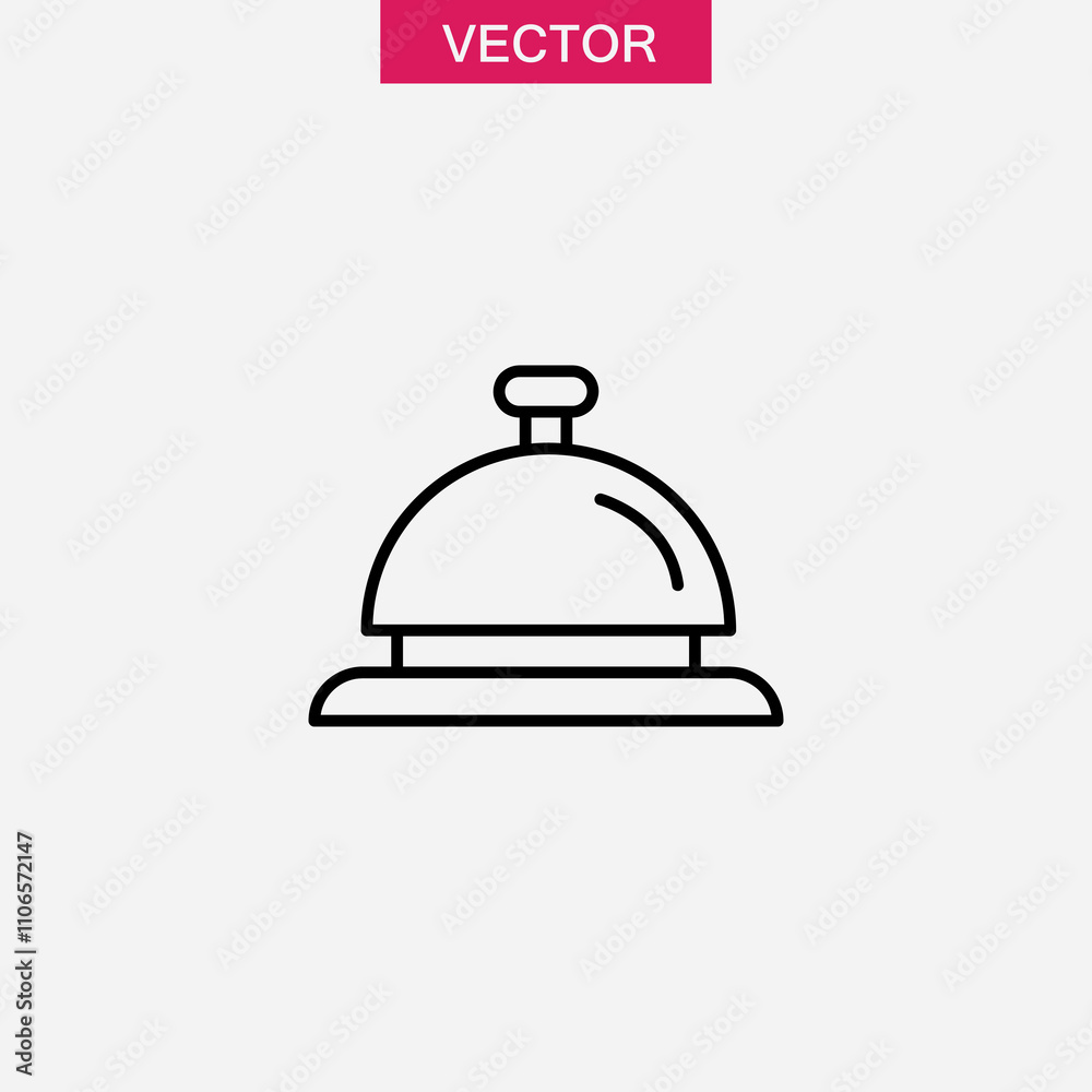 Service bell line icon, vector flat black trendy style illustration for web and app..eps Service bell line icon, vector flat black trendy style illustration for web and app..eps