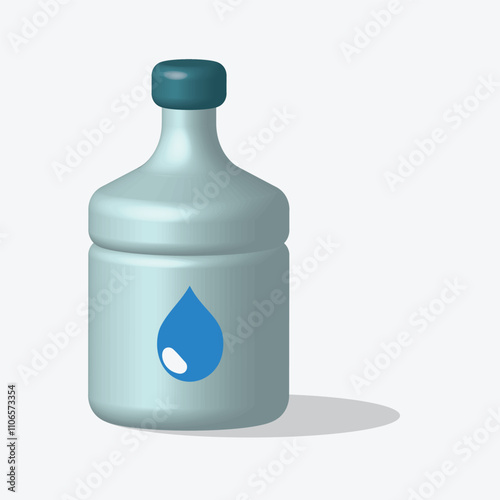 Big bottle with a handle for drinking water 3D.