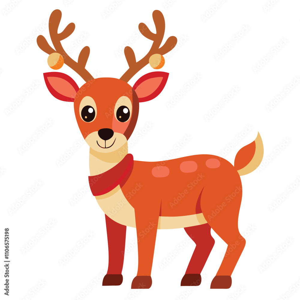 Fototapeta premium Christmas Rudolph Reindeer Illustration Vector Design for Festive Holiday Art and Decoration