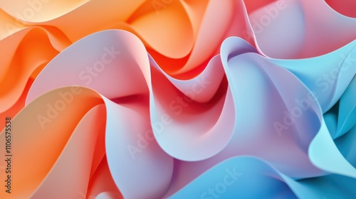 Wallpaper Mural Abstract Pastel Waves Flowing Softly Together Torontodigital.ca