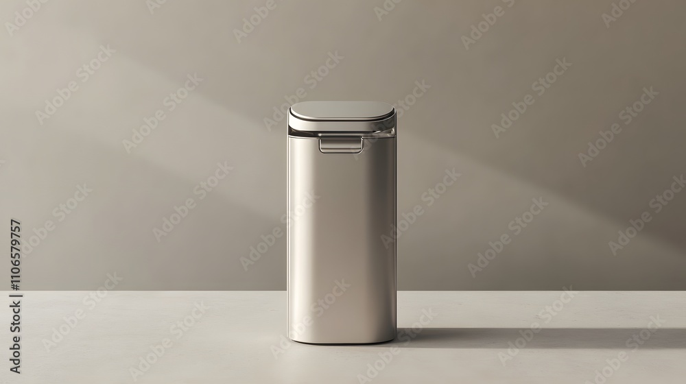 A stylish electric can opener with a sleek finish, positioned on a plain, neutral surface. A stylish electric can opener with a sleek finish, positioned on a plain, neutral surface.