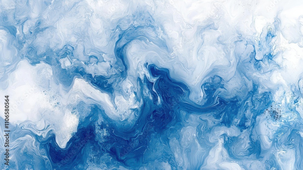 Abstract Blue And White Swirling Paint Artwork Abstract Blue And White Swirling Paint Artwork