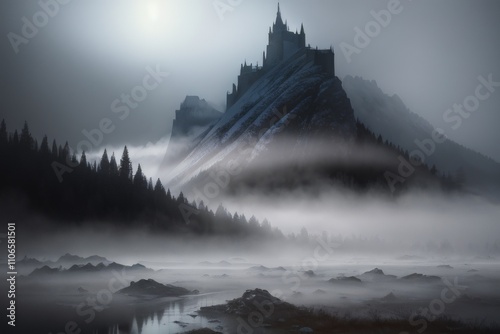 Painted - Foggy Environment Landscape - Nature