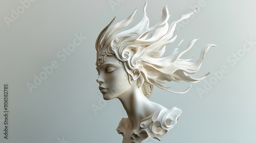 3d depiction of a mythical female character. Mythic. Illustration