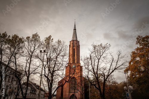 Panorama Historic Evangelic Church of Kreuzkirche in Bonn, Germany, a Significant Religious Landmark of the german evangelic church.