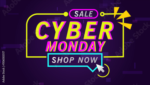 Colorful cyber monday flat design concept