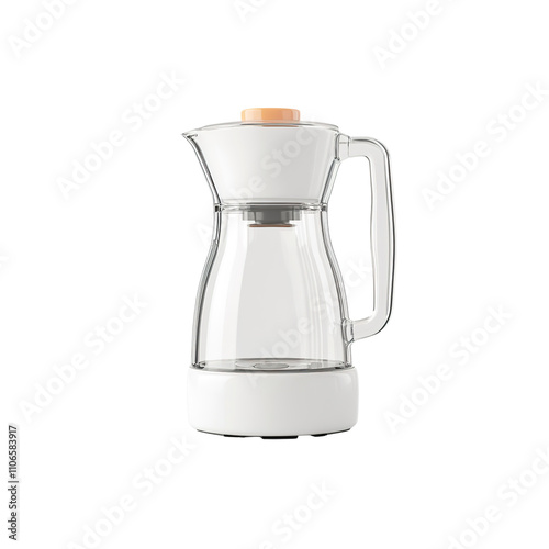 Modern Glass and White Electric Pour Over Coffee Maker photo