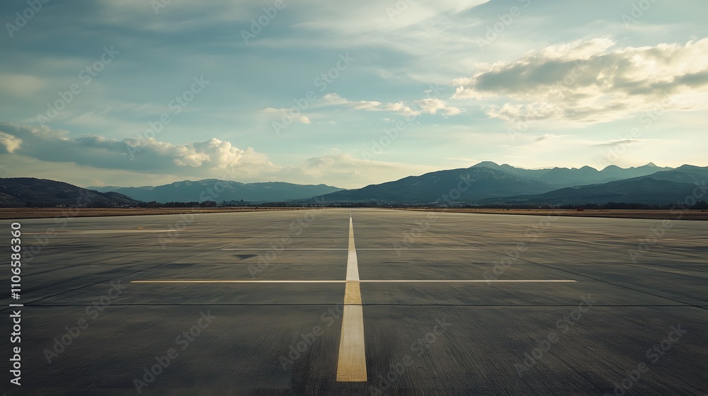 Fototapeta premium view of the plane on the runway