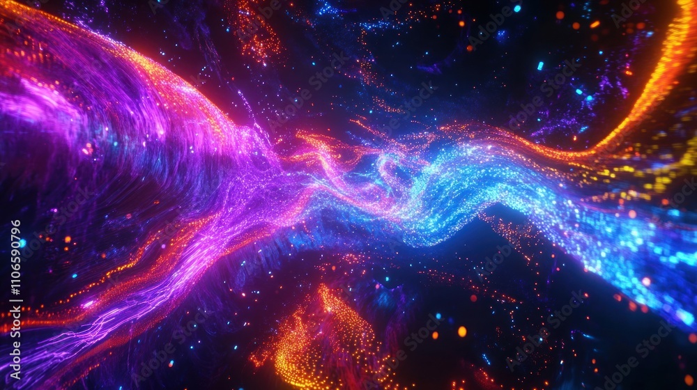 A vibrant, abstract representation of flowing energy in vivid colors. A vibrant, abstract representation of flowing energy in vivid colors.