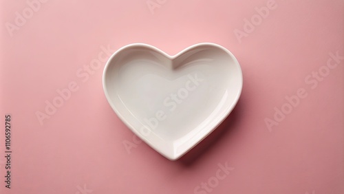 Wallpaper Mural A porcelain heart shaped dish on a pale pink surface, ready for a heartfelt creation. Torontodigital.ca