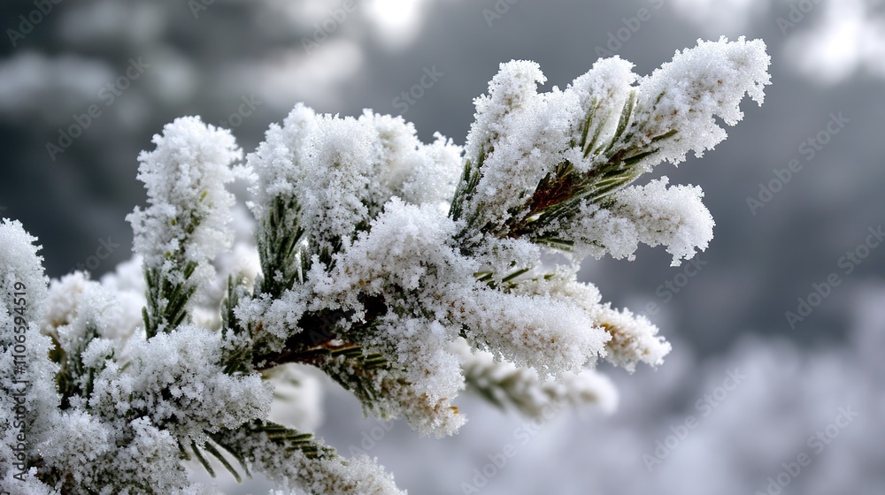 Close-up of a fluffy pine branch showcasing lush green needles, a natural and serene representation of evergreen beauty. Close-up of a fluffy pine branch showcasing lush green needles, a natural and serene representation of evergreen beauty.
