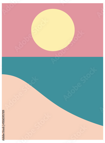Tableau sur toile abstract boho aesthetic, beautiful wall decor, boh background.