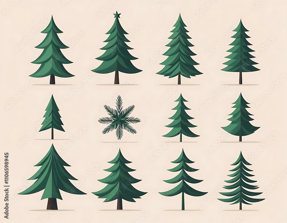 christmas trees set christmas trees set