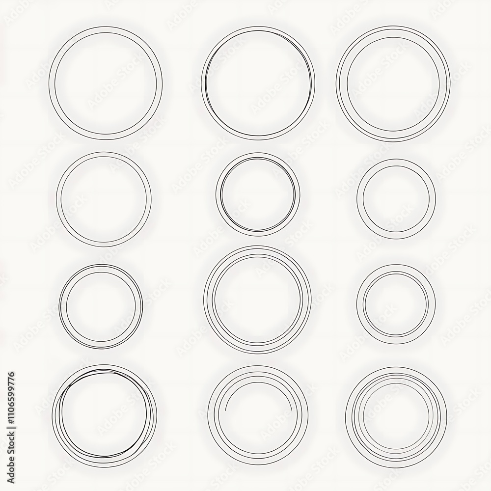 frame with circles set illustration frame with circles set illustration