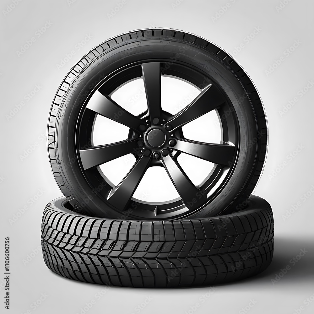 Obraz premium car wheel on a white
