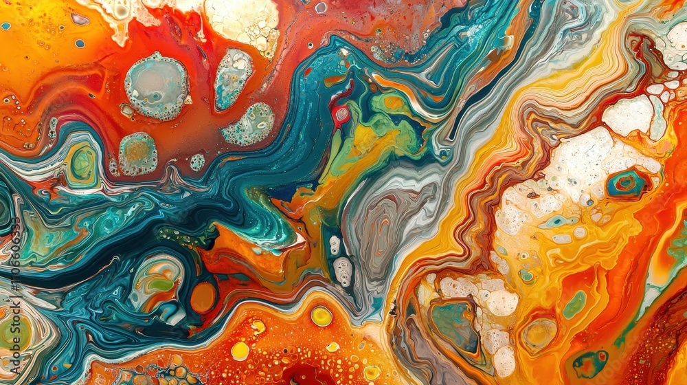 Abstract Fluid Acrylic Painting Swirls Of Color Abstract Fluid Acrylic Painting Swirls Of Color