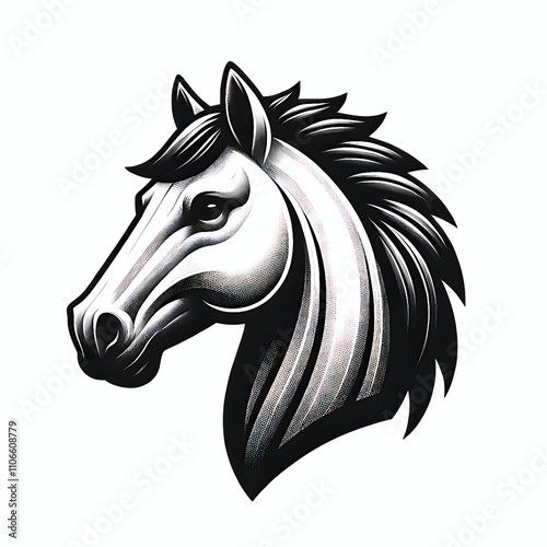 Horse head logo template illustration photo