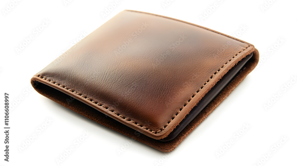 Brown leather wallet isolated on white background. Brown leather wallet isolated on white background.
